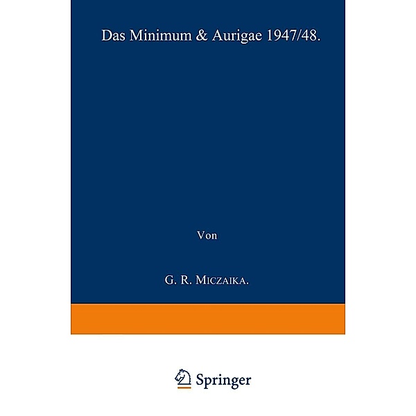 Das Minimum von zeta Aurigae 1947/48 / Mitteilung der Badischen Landessternwarte Heidelberg- Königstuhl, Gerhard R. Miczaika