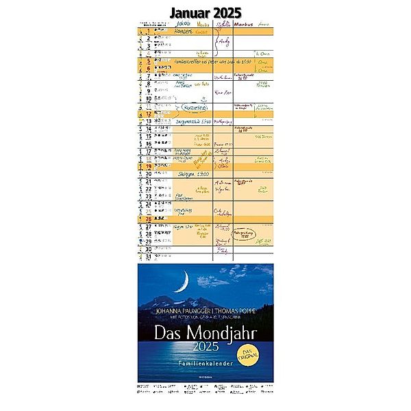 Das Mondjahr 2025 - Familienkalender, Johanna Paungger, Thomas Poppe