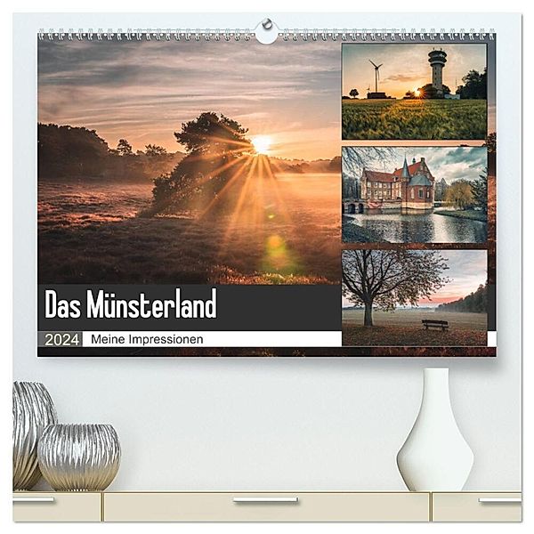 Das Münsterland - Meine Impressionen (hochwertiger Premium Wandkalender 2024 DIN A2 quer), Kunstdruck in Hochglanz, Steffen Peters