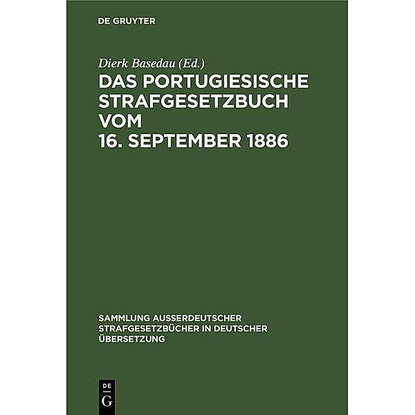 Das Portugiesische Strafgesetzbuch vom 16. September 1886