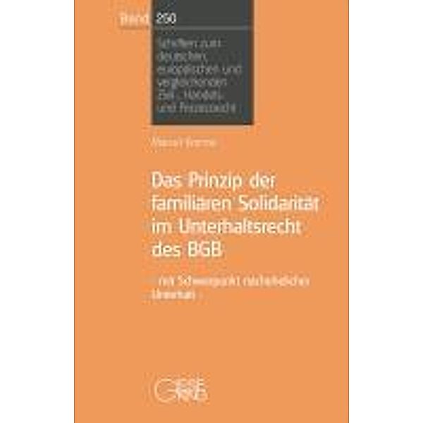 Das Prinzip der familiären Solidarität im Unterhaltsrecht des BGB, Marcel Kremer
