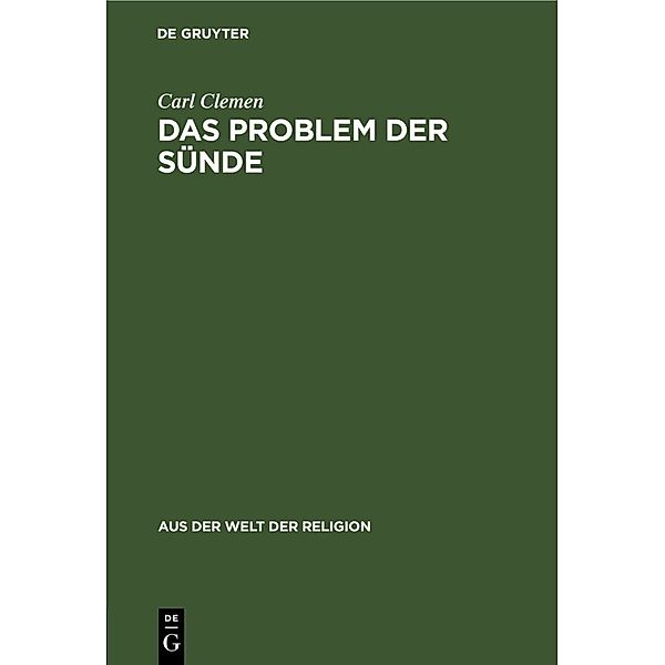 Das Problem der Sünde, Carl Clemen