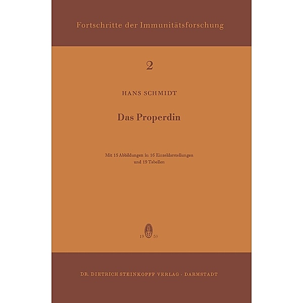 Das Properdin / Immunology Reports and Reviews Bd.2, H. Schmidt