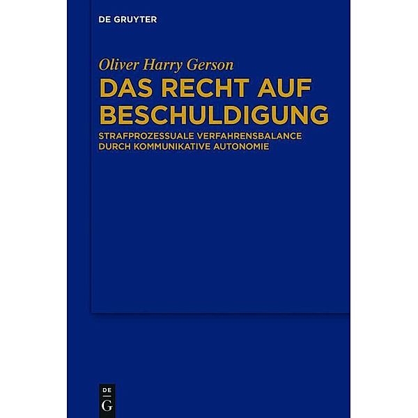 Das Recht auf Beschuldigung, Oliver Harry Gerson