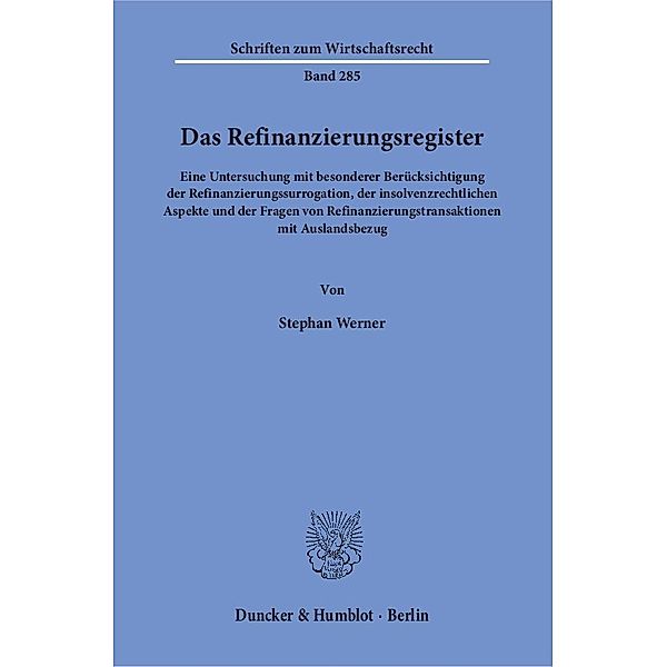 Das Refinanzierungsregister., Stephan Werner