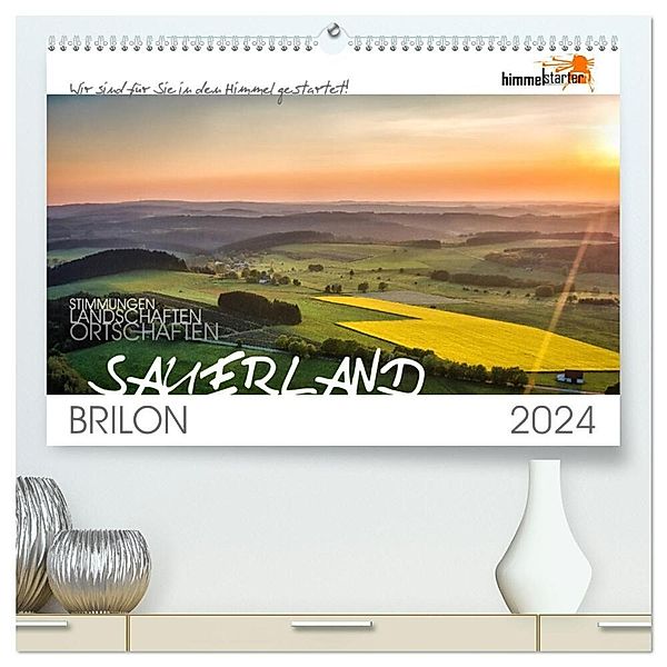 Das Sauerland bei Brilon aus der Vogelperspektive (hochwertiger Premium Wandkalender 2024 DIN A2 quer), Kunstdruck in Hochglanz, himmelstarter Inh. Sandra Finger