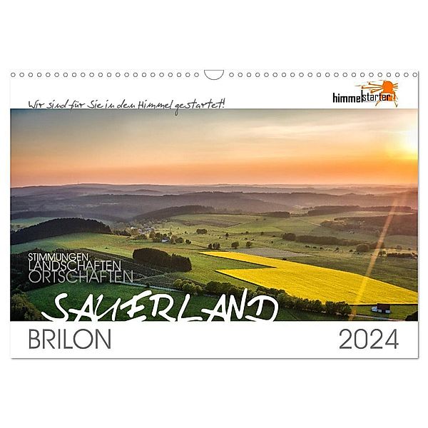 Das Sauerland bei Brilon aus der Vogelperspektive (Wandkalender 2024 DIN A3 quer), CALVENDO Monatskalender, himmelstarter Inh. Sandra Finger