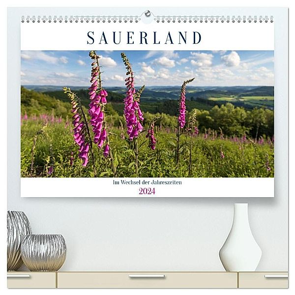 Das Sauerland im Wechsel der Jahreszeiten (hochwertiger Premium Wandkalender 2024 DIN A2 quer), Kunstdruck in Hochglanz, Heidi Bücker