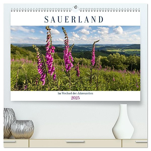 Das Sauerland im Wechsel der Jahreszeiten (hochwertiger Premium Wandkalender 2025 DIN A2 quer), Kunstdruck in Hochglanz, Calvendo, Heidi Bücker