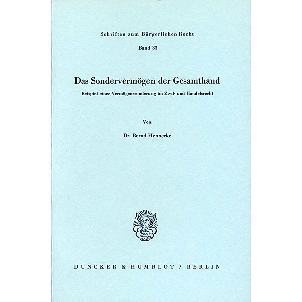 Das Sondervermögen der Gesamthand., Bernd Hennecke