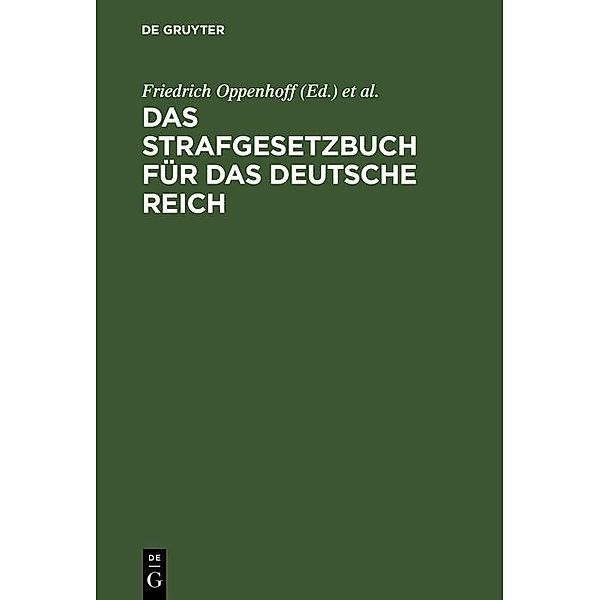 Das Strafgesetzbuch für das Deutsche Reich