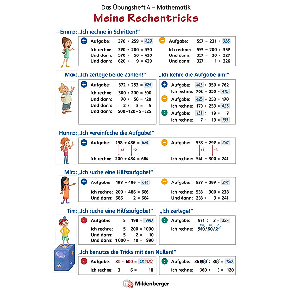 Das Übungsheft Mathematik 4 - Überarbeitete Neuauflage - Poster Meine Rechentricks, Nina Simon, Hendrik Simon, tiff.any GmbH