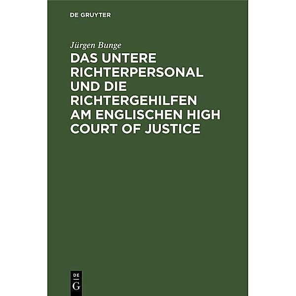 Das untere Richterpersonal und die Richtergehilfen am englischen High Court of Justice