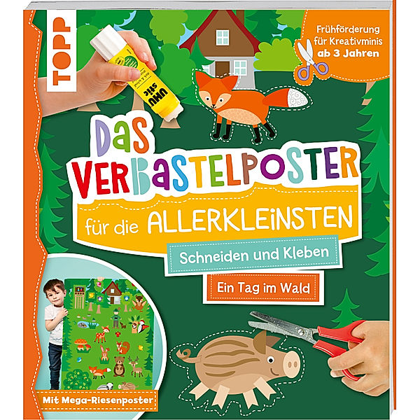 Das Verbastelposter-Buch für die Allerkleinsten. Schneiden und Kleben. Ein Tag im Wald. Mit Mega-Riesenposter, Ursula Schwab