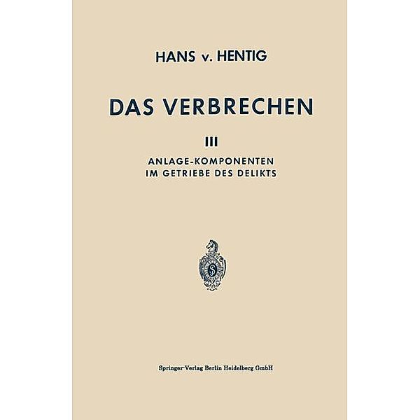 Das Verbrechen, HANS VON HENTIG