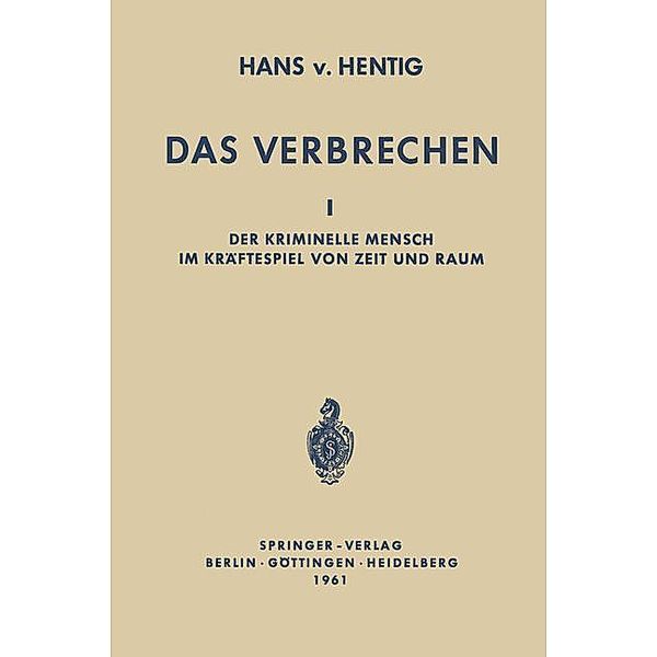 Das Verbrechen I, Hans v. Hentig