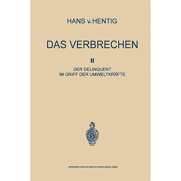 Das Verbrechen II, HANS VON HENTIG