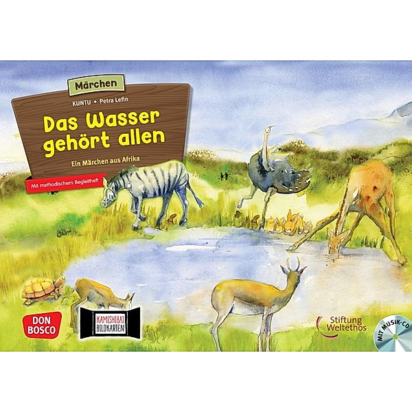 Das Wasser gehört allen. Ein Märchen aus Afrika, m. Audio-CD. Kamishibai Bildkartenset, m. 1 Beilage, Kuntu, Stiftung Weltethos