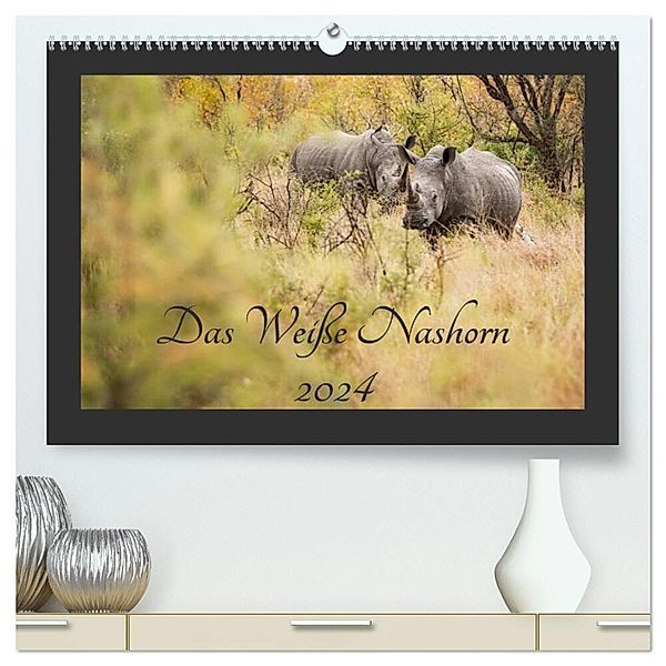 Das Weiße Nashorn (hochwertiger Premium Wandkalender 2024 DIN A2 quer), Kunstdruck in Hochglanz, ©Kirsten und Holger Karius