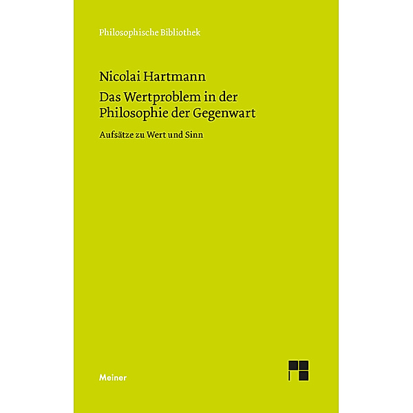 Das Wertproblem in der Philosophie der Gegenwart, Nicolai Hartmann
