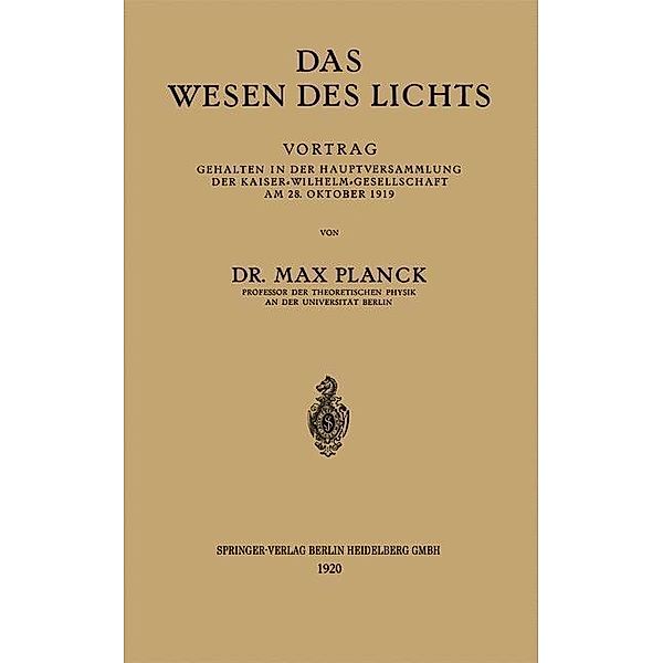 Das Wesen des Lichts, Max Planck