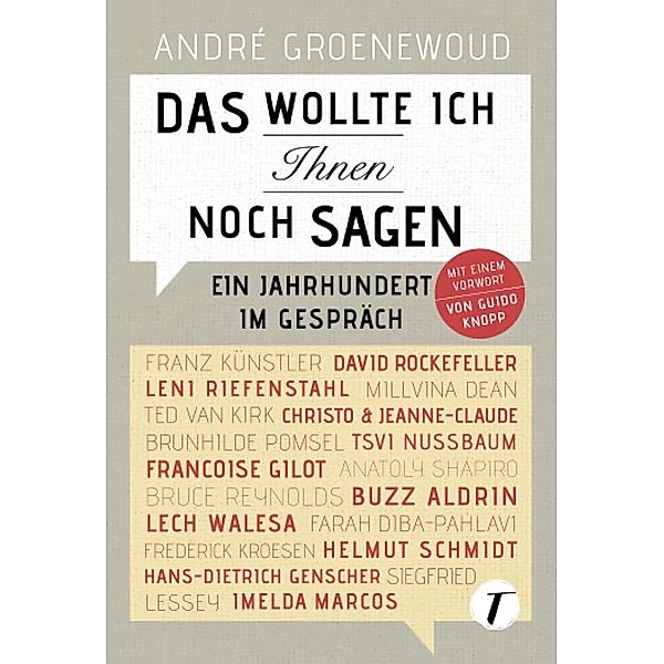 Das wollte ich Ihnen noch sagen, André Groenewoud