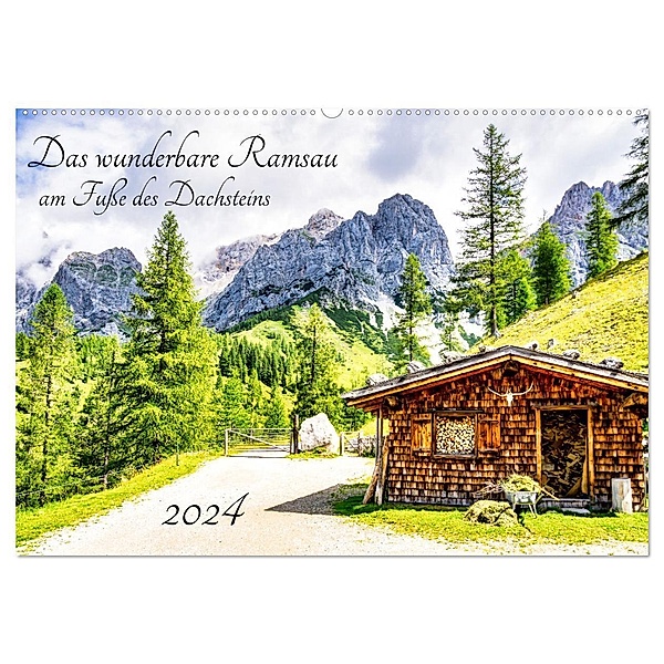 Das wunderbare Ramsau am Fuße des Dachsteins (Wandkalender 2024 DIN A2 quer), CALVENDO Monatskalender, Solveig Rogalski