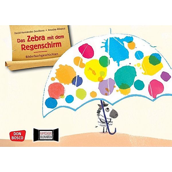 Das Zebra mit dem Regenschirm. Kamishibai Bildkartenset, David Hernández Sevillano