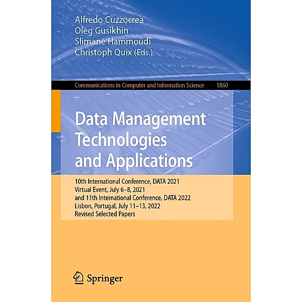 Data Management Technologies and Applications / Communications in Computer and Information Science Bd.1860