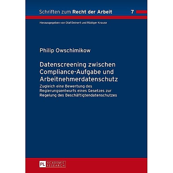 Datenscreening zwischen Compliance-Aufgabe und Arbeitnehmerdatenschutz, Fabinger Philip Fabinger