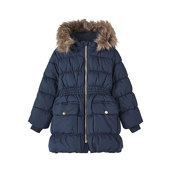 name it Daunen-Winterjacke NMFMETTY mit Kunstfell in dark sapphire