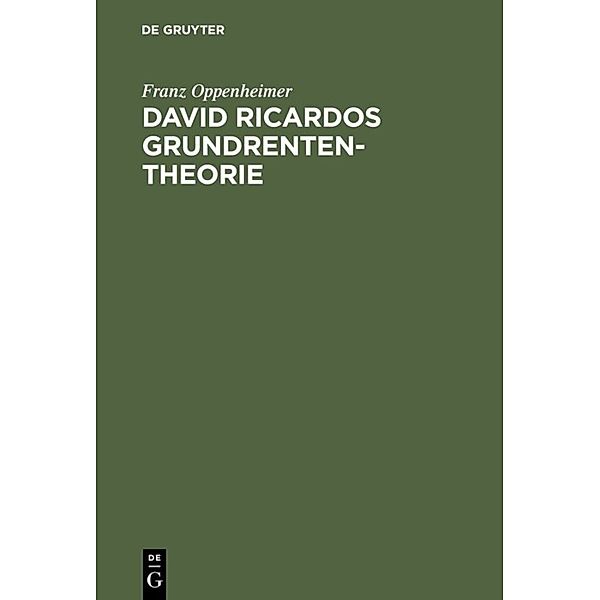 David Ricardos Grundrententheorie, Franz Oppenheimer