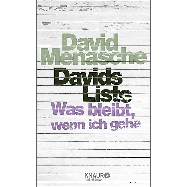 Davids Liste, David Menasche