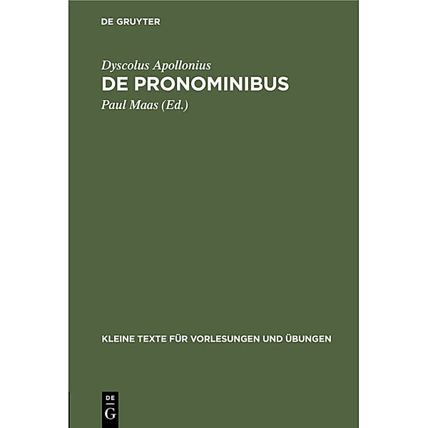 De Pronominibus, Dyscolus Apollonius