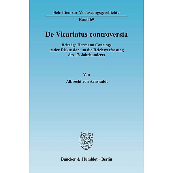 De Vicariatus controversia., Albrecht von Arnswaldt