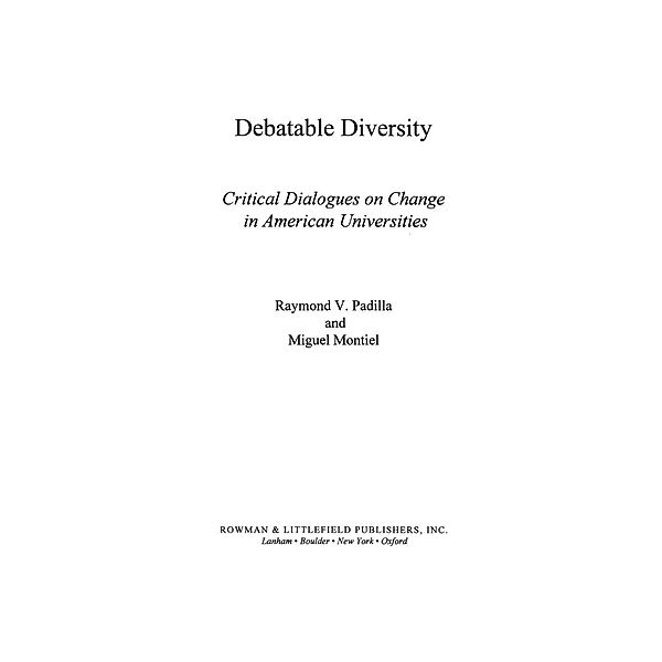 Debatable Diversity, Raymond V. Padilla, Miguel Montiel