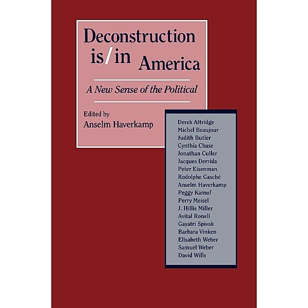 Deconstruction Is/In America, Anselm Haverkamp, H. R. Dodge