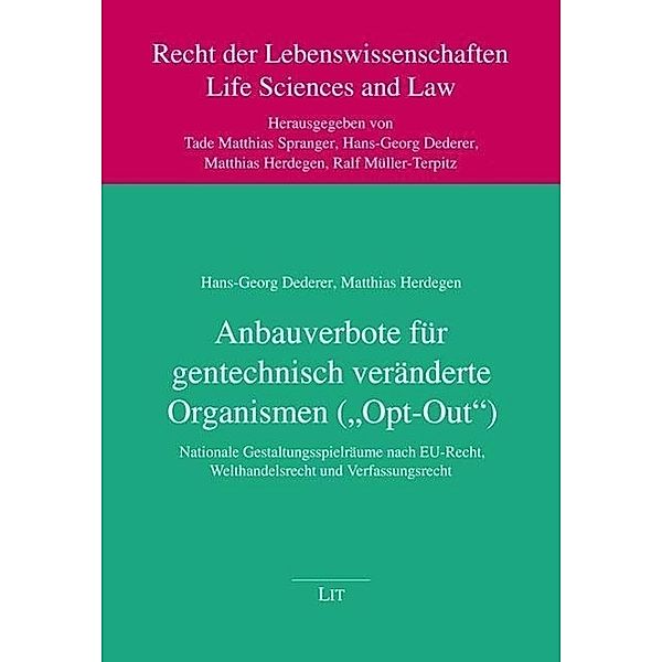 Dederer, H: Anbauverbote für gentechn. veränderte Organismen, Hans-Georg Dederer, Matthias Herdegen