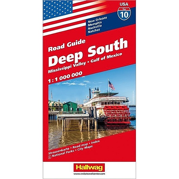Deep South, Mississippi Valley, Gulf of Mexico Straßenkarte 1:1 Mio., Road Guide Nr. 10