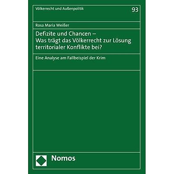 Defizite und Chancen - Was trägt das Völkerrecht zur Lösung territorialer Konflikte bei?, Rosa Maria Weisser