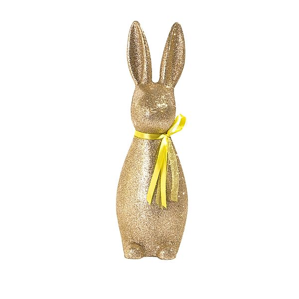 Deko-Figur Glitter-Rabbit Goldfarben