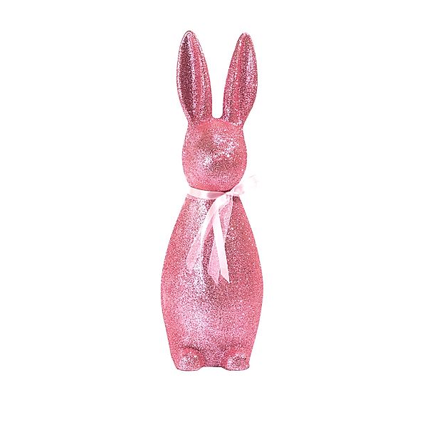 Deko-Figur Glitter-Rabbit Rosa