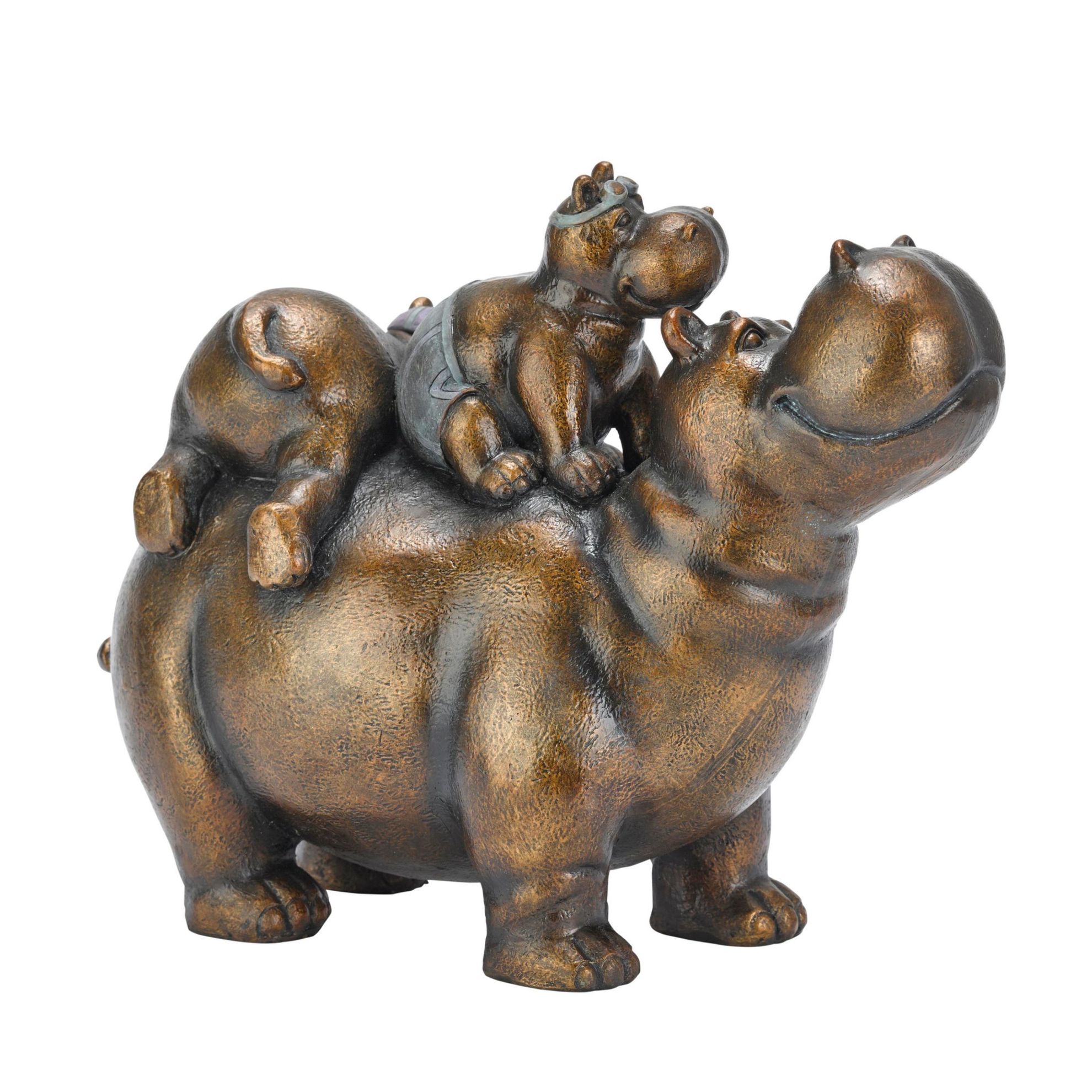 Deko-Figur Nilpferd Chilly Hippos Kupferfarben | Tierfiguren