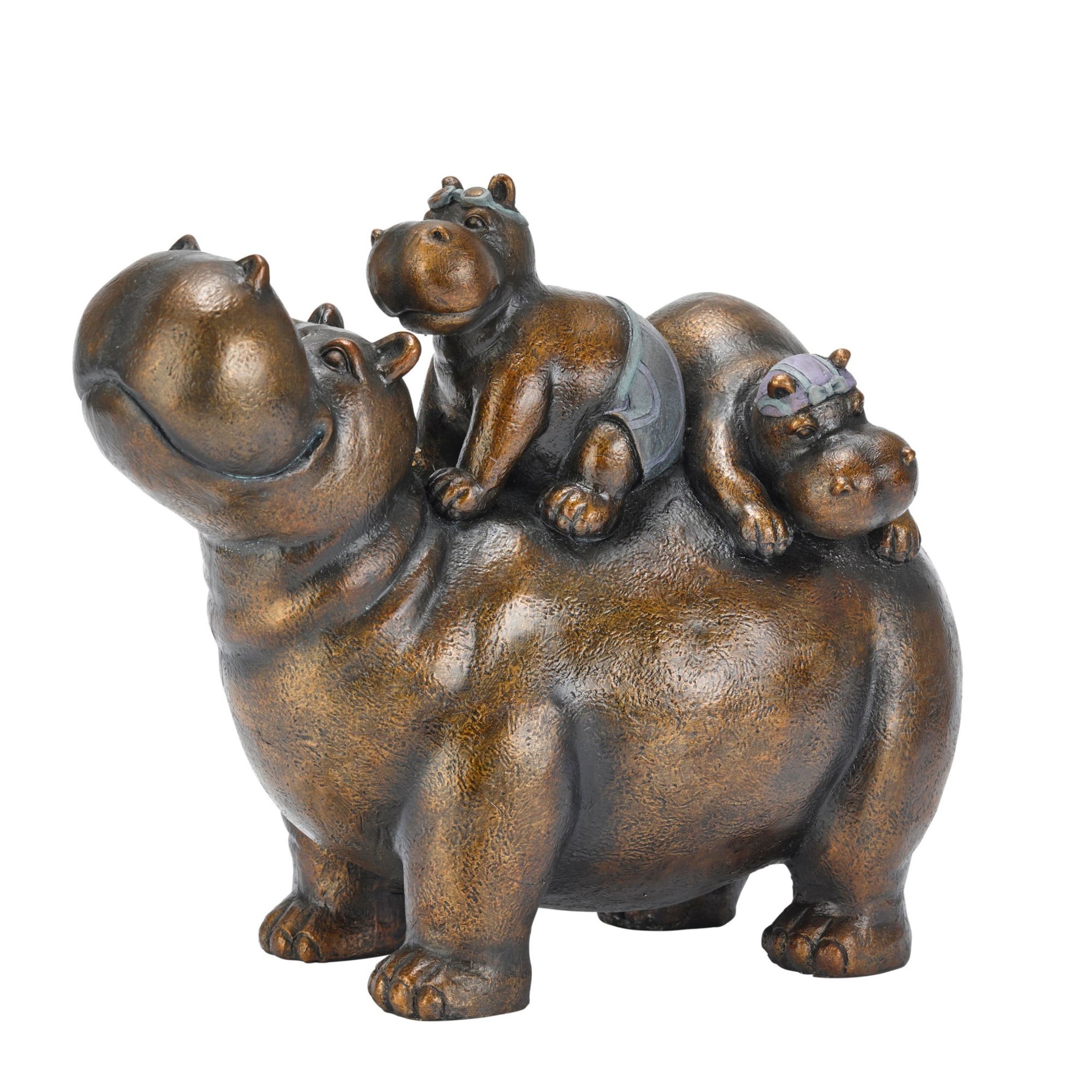 Deko-Figur Nilpferd Kupferfarben Chilly Hippos