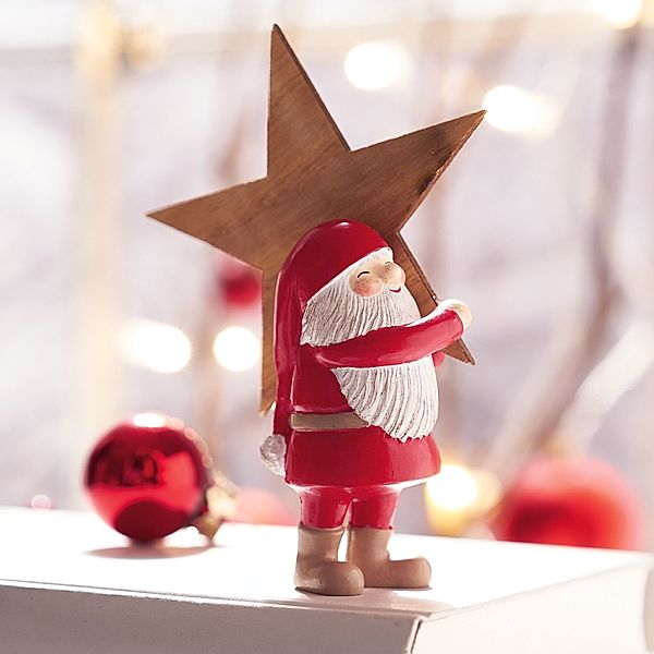 Deko-Figur Santa mit Stern