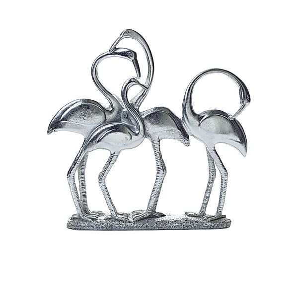 Deko-Figur Silver Flamingos