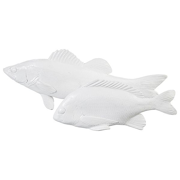 Deko-Figuren-Set, 2-tlg Fische Weiß