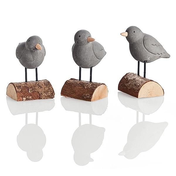Deko-Figuren-Vögel, 3-tlg. Happy Birds