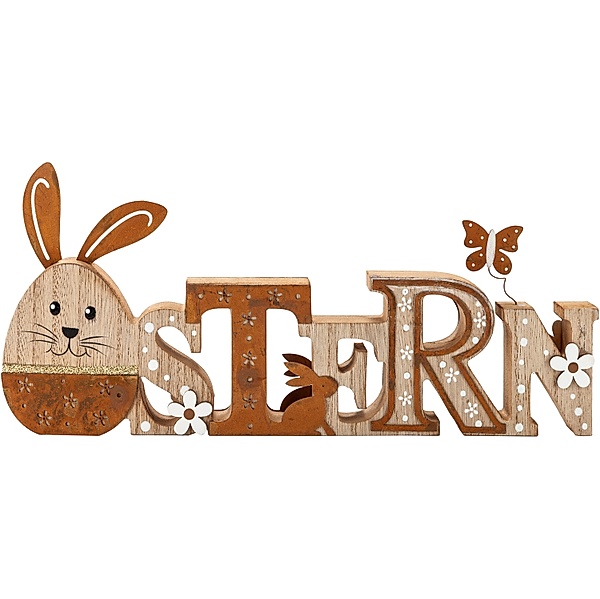Deko-Schriftzug Ostern Natur aus Holz
