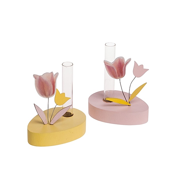 Deko-Vasen-Set, 2-tlg. Tulips